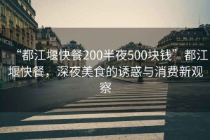 “都江堰快餐200半夜500塊錢”都江堰快餐，深夜美食的誘惑與消費(fèi)新觀察