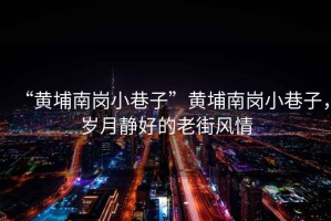 “黃埔南崗小巷子”黃埔南崗小巷子，歲月靜好的老街風情