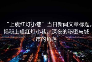 “上虞紅燈小巷”當日新聞文章標題，揭秘上虞紅燈小巷，深夜的秘密與城市的角落