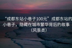 “成都東站小巷子100元”成都東站的小巷子，隱藏在城市繁華背后的故事（風景類）