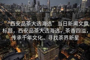 “西安品茶大選海選”當(dāng)日新聞文章標(biāo)題，西安品茶大選海選，茶香四溢，傳承千年文化，尋找茶界新星