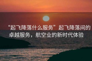 “起飛降落什么服務(wù)”起飛降落間的卓越服務(wù)，航空業(yè)的新時(shí)代體驗(yàn)