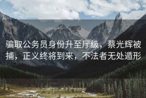 騙取公務(wù)員身份升至廳級，蔡光輝被捕，正義終將到來，不法者無處遁形