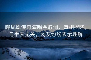 曝鳳凰傳奇演唱會取消，真相揭曉，與手表無關(guān)，網(wǎng)友紛紛表示理解