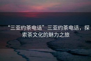 “三亞約茶電話”三亞約茶電話，探索茶文化的魅力之旅