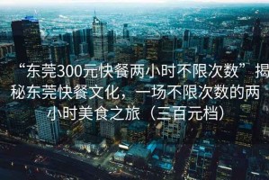 “東莞300元快餐兩小時不限次數(shù)”揭秘東莞快餐文化，一場不限次數(shù)的兩小時美食之旅（三百元檔）