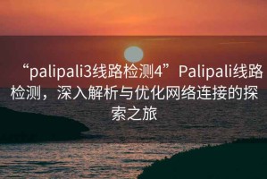 “palipali3線路檢測4”Palipali線路檢測，深入解析與優(yōu)化網(wǎng)絡連接的探索之旅