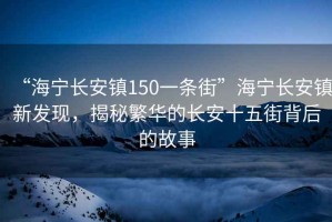 “海寧長安鎮(zhèn)150一條街”海寧長安鎮(zhèn)新發(fā)現(xiàn)，揭秘繁華的長安十五街背后的故事