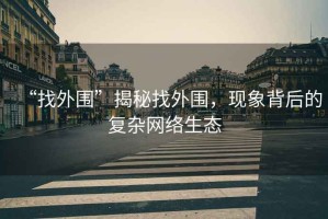 “找外圍”揭秘找外圍，現(xiàn)象背后的復(fù)雜網(wǎng)絡(luò)生態(tài)