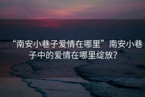 “南安小巷子愛情在哪里”南安小巷子中的愛情在哪里綻放？