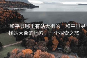 “和平縣哪里有站大街的”和平縣尋找站大街的地方，一個探索之旅