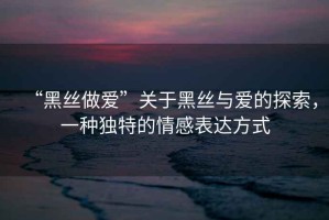 “黑絲做愛”關(guān)于黑絲與愛的探索，一種獨(dú)特的情感表達(dá)方式