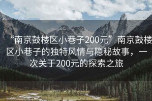 “南京鼓樓區(qū)小巷子200元”南京鼓樓區(qū)小巷子的獨(dú)特風(fēng)情與隱秘故事，一次關(guān)于200元的探索之旅