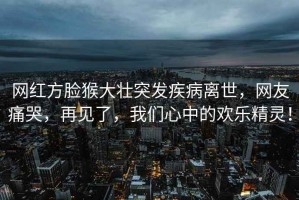 網(wǎng)紅方臉猴大壯突發(fā)疾病離世，網(wǎng)友痛哭，再見了，我們心中的歡樂精靈！