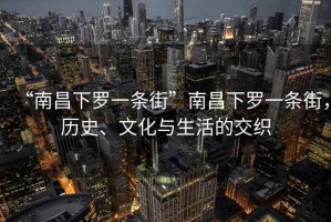 “南昌下羅一條街”南昌下羅一條街，歷史、文化與生活的交織