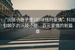 “沅陵小巷子里100塊錢的愛(ài)情”科技引領(lǐng)下的沅陵小巷，百元愛(ài)情的新篇章