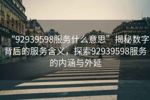 “92939598服務(wù)什么意思”揭秘?cái)?shù)字背后的服務(wù)含義，探索92939598服務(wù)的內(nèi)涵與外延