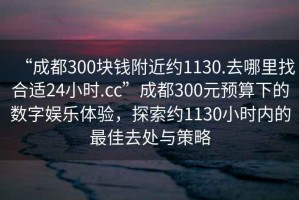 “成都300塊錢附近約1130.去哪里找合適24小時.cc”成都300元預算下的數(shù)字娛樂體驗，探索約1130小時內的最佳去處與策略