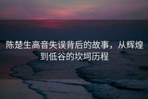 陳楚生高音失誤背后的故事，從輝煌到低谷的坎坷歷程