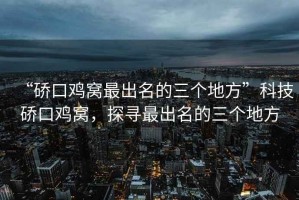 “硚口雞窩最出名的三個(gè)地方”科技硚口雞窩，探尋最出名的三個(gè)地方