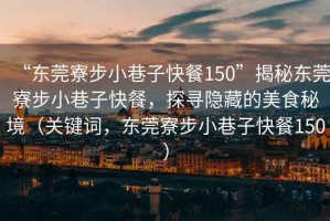 “東莞寮步小巷子快餐150”揭秘東莞寮步小巷子快餐，探尋隱藏的美食秘境（關(guān)鍵詞，東莞寮步小巷子快餐150）