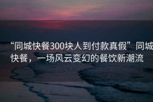 “同城快餐300塊人到付款真假”同城快餐，一場風云變幻的餐飲新潮流