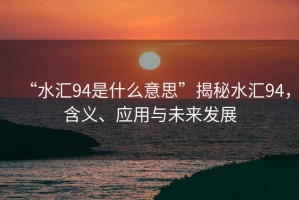 “水匯94是什么意思”揭秘水匯94，含義、應(yīng)用與未來(lái)發(fā)展