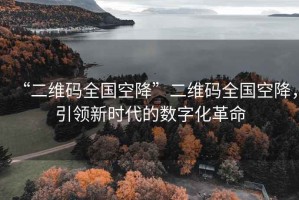 “二維碼全國(guó)空降”二維碼全國(guó)空降，引領(lǐng)新時(shí)代的數(shù)字化革命