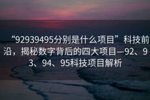 “92939495分別是什么項目”科技前沿，揭秘數(shù)字背后的四大項目—92、93、94、95科技項目解析