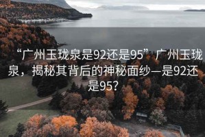 “廣州玉瓏泉是92還是95”廣州玉瓏泉，揭秘其背后的神秘面紗—是92還是95？