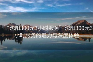 “沈陽300元3小時服務(wù)”沈陽300元3小時服務(wù)的魅力與深度體驗