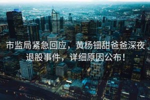 市監(jiān)局緊急回應，黃楊鈿甜爸爸深夜退股事件，詳細原因公布！