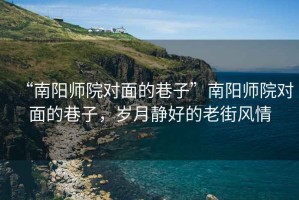 “南陽師院對面的巷子”南陽師院對面的巷子，歲月靜好的老街風(fēng)情
