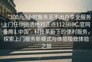 “300元3小時服務足不出戶享受服務上門任你挑選絕對正點1123BBC.官網(wǎng)備用1.中國”科技革新下的便利服務，探索上門服務新模式與體驗極致體驗之旅