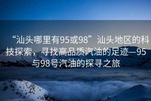 “汕頭哪里有95或98”汕頭地區(qū)的科技探索，尋找高品質(zhì)汽油的足跡—95與98號(hào)汽油的探尋之旅