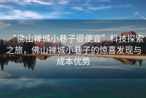 “佛山禪城小巷子很便宜”科技探索之旅，佛山禪城小巷子的驚喜發(fā)現(xiàn)與成本優(yōu)勢