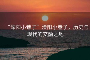 “溧陽小巷子”溧陽小巷子，歷史與現(xiàn)代的交融之地