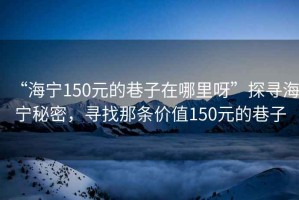 “海寧150元的巷子在哪里呀”探尋海寧秘密，尋找那條價(jià)值150元的巷子