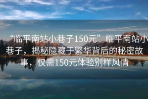 “臨平南站小巷子150元”臨平南站小巷子，揭秘隱藏于繁華背后的秘密故事，僅需150元體驗(yàn)別樣風(fēng)情