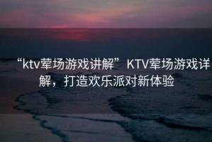 “ktv葷場游戲講解”KTV葷場游戲詳解，打造歡樂派對新體驗