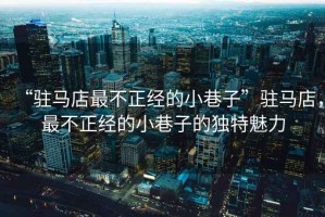 “駐馬店最不正經(jīng)的小巷子”駐馬店，最不正經(jīng)的小巷子的獨特魅力
