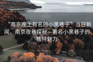 “南京晚上有名的小黑巷子”當(dāng)日新聞，南京夜巷探秘—著名小黑巷子的獨(dú)特魅力