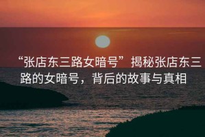 “張店東三路女暗號”揭秘張店東三路的女暗號，背后的故事與真相
