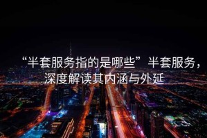 “半套服務(wù)指的是哪些”半套服務(wù)，深度解讀其內(nèi)涵與外延