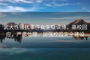 武大性騷擾事件女生疑讀博，高校回應，嚴肅處理，加強校園安全建設