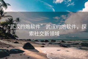 “武漢約炮軟件”武漢約炮軟件，探索社交新領(lǐng)域