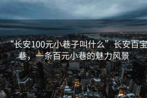 “長安100元小巷子叫什么”長安百寶巷，一條百元小巷的魅力風(fēng)景