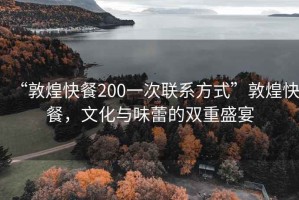 “敦煌快餐200一次聯(lián)系方式”敦煌快餐，文化與味蕾的雙重盛宴