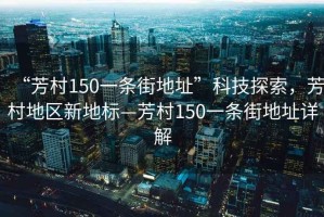 “芳村150一條街地址”科技探索，芳村地區(qū)新地標(biāo)—芳村150一條街地址詳解