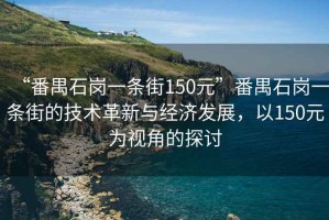 “番禺石崗一條街150元”番禺石崗一條街的技術革新與經(jīng)濟發(fā)展，以150元為視角的探討